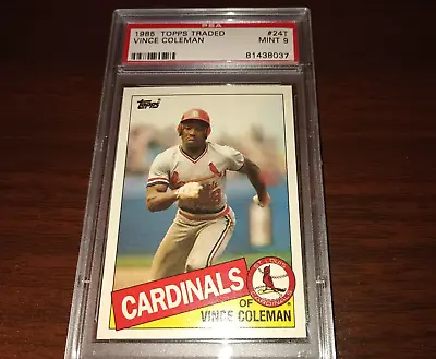 1985 Topps Traded #24T Vince Coleman Rookie  PSA 9  Mint St Louis Cardinals RC • $36.85