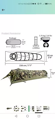 GEERTOP Ultralight 1-Person Waterproof Bivy Tent GreenOutdoor Sleeping Bivvy • £65.99