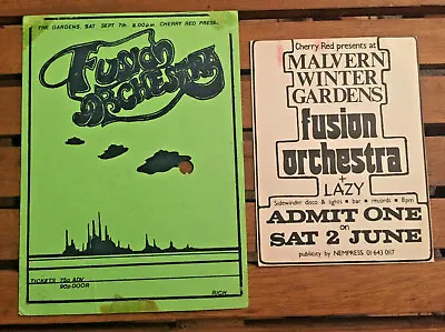 £75 • Buy FUSION ORCHESTRA 2 X Ticket Malvern Winter Gardens 1973 & 1974 Cherry Red Prog 