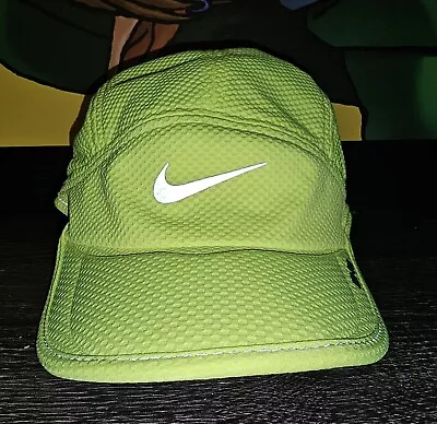 Nike DAYBREAK DRI-FIT Hat Cap Yellow Green Neon 5 Panel Mesh Strap Reflective • $44.99