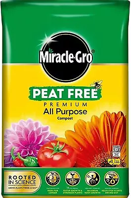 Miracle Gro All Purpose Peat Free Enriched Compost Garden Plant Growing 10L-40L • £11.99