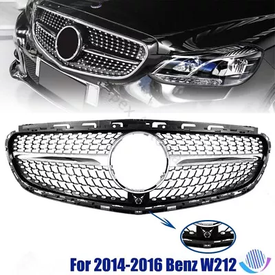 For 2013-16 Mercedes W212 E350 E400 Black Diamond Front Hood Bumper Grille Grill • $55