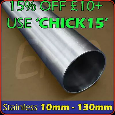 Stainless Steel Round Tube Pipe 304  10mm – 130mm Ø diameter Non Rust Proof Inch • £11.45