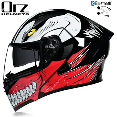 DOT Bluetooth Flip Up Motocycle Helmet Dual Lens Street Moto ATV Off Road Helmet • $116.51