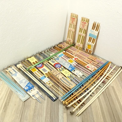 $19.99 • Buy Knitting Needle Large Lot Straight Double Ended & (1) Crochet Needle New & Loose