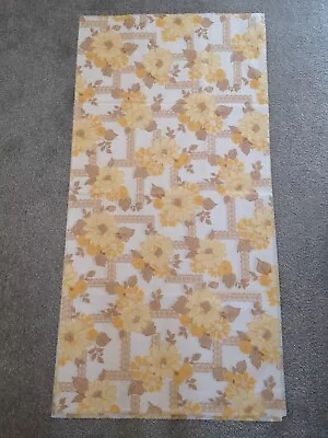 VINTAGE 1960s UNUSED 120cm X 60cm Sunflower Yellow HABERDASHERY Remnant FABRIC • £3.99