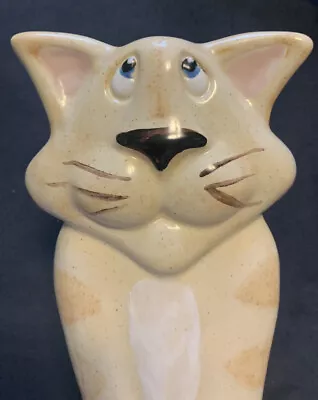 Vintage Craft Ceramic Cat Vase ‘Nan 2003’ Signed- Rare Find • $18
