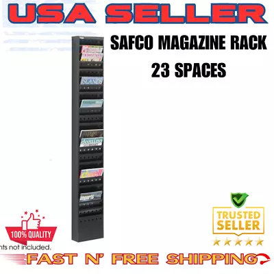 New Safco Steel 23 Pocket Magazine Rack 65.5  X 10   X 4  • $189.71