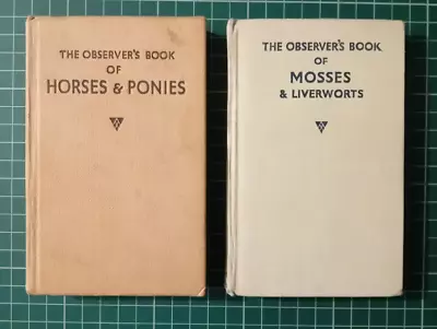 2 X Vintage 1st Ed. Observer Books Horses & Ponies 1948 / Mosses 1955 W/o DJs • £11.99