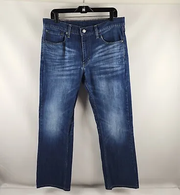 Levi's 527 Mens Bootcut Jeans Dark Wash Blue Stretch Denim Size 34x30 • $24.95