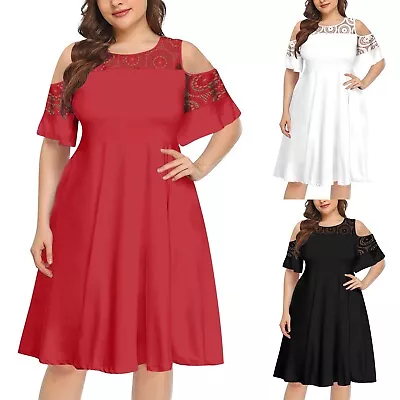 Women's Maxi Dress With Sleeves Ladies Plus Size Cocktail Dress Sexy Cold • $35.46