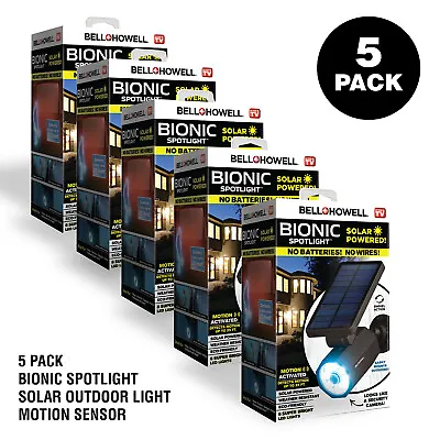 Bell + Howell Bionic Spotlight Solar Outdoor Light Wireless Motion Sensor 5 Pack • $99.99
