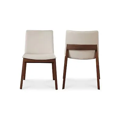 Moe's Home Collection's Deco Dining Chair White Vegan Leather Set Of 2 • $1030