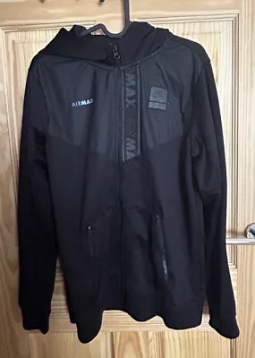 £15 • Buy Nike Air Max Black Full Zip Hooded Track Top Size Xl 158-170cm Vgc