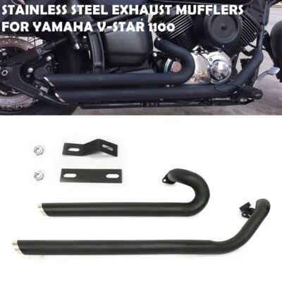 $137 • Buy Shortshots Staggered Exhaust Muffler Pipe System For Yamaha V Star 1100 XVS1100