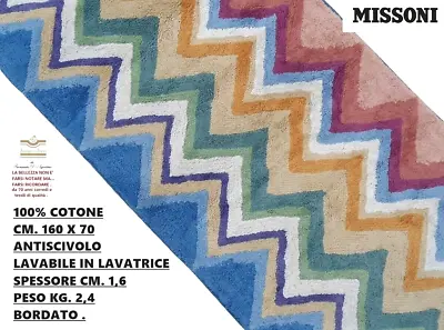 Carpet Missoni Cms. 160 X 70 Cotton 100% Taftato Macro Chevron Velour • $235.93