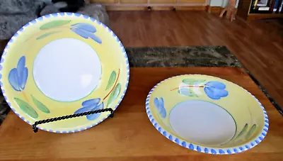 Set 2 MAXAM Mediterranean 8 1/4” Pasta Soup Cereal Bowl Hand Painted Italy • $15.99