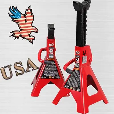 Big Red 3 Ton (6000 Lb) Capacity Torin Steel Jack Stands Red 1 Pair T43202 • $38.63