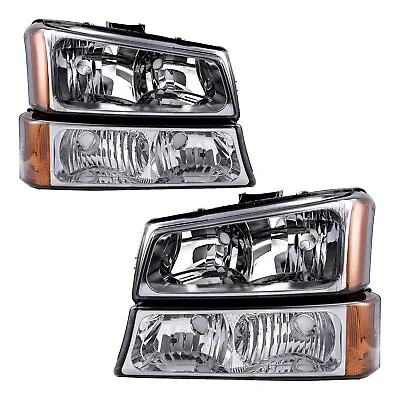 Headlights Assembly Replacement Fit CHEVROLET &SILVERADO AMSM 2003-2006 & Parts • $74.54