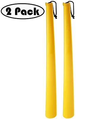 RMS A Set Of Two 24  Long Handled Shoe Horn W Curved Handle And Hang Up String • $19.99