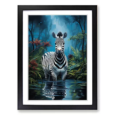 Zebra Informel Wall Art Print Framed Canvas Picture Poster Decor Living Room • £14.95