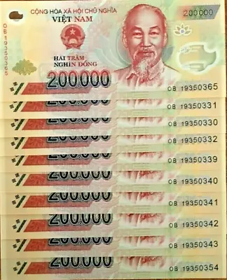 2000000 Vietnamese Dong 2 Million ( 10 X 200000 Note ) Vietnam Currency Lot • $165.99