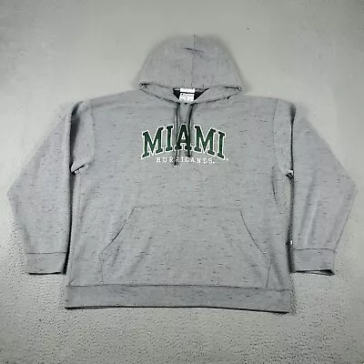 Champion Miami Hurricanes UM Sweater Men 2XL Gray Pullover Hoodie Sweatshirt • $21.71