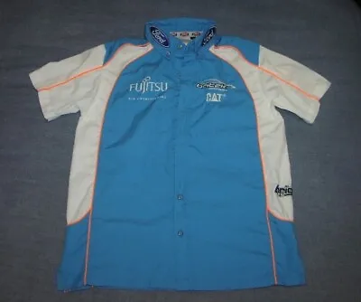 Womens Size 10 Fujitsu Team Motor Racing Sport Button Up Shirt Ford Official  • $8