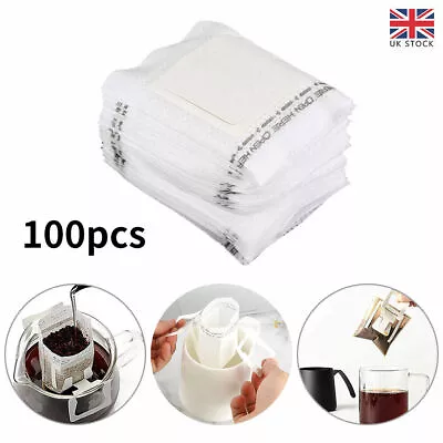 £8.98 • Buy 100Pcs Portable Hanging Ear Drip Coffee Filter Paper Bag Perfect For Travel Home