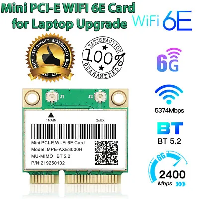 Mini PCI-E WiFi 6E Wireless Card Bluetooth 5.2 802.11n/AC/AX For Laptop Upgrade • $13.78