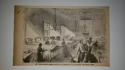 General Hospital Georgetown Washington D.C. Union House 1884 Civil War Sketch • $29.99