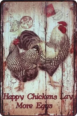 Retro Metal Tin Signs Vintage Chicks Poster Plate Farm Art Wall Decor 7.8*11.8  • $7.99