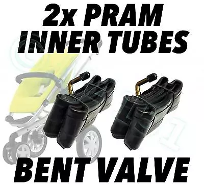 2x Pram Bent Valve Inner Tubes For BABY STYLE LUX MY4 • £13.41