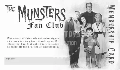 The Munsters Fan Club Membership Card • $3.99