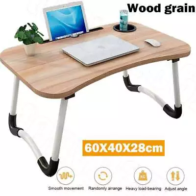 Foldable Laptop Table Bed Stand Desk Cup Slot USB Tray Sofa Computer Portable • $16.25