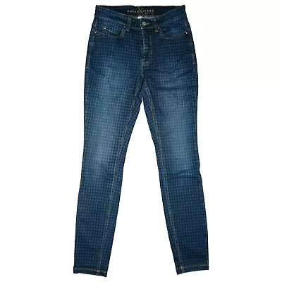 Dream Jeans By Mac Women Pants Super Stretch Skinny 36 W27 L32 Blue Pattern Top • £43.57