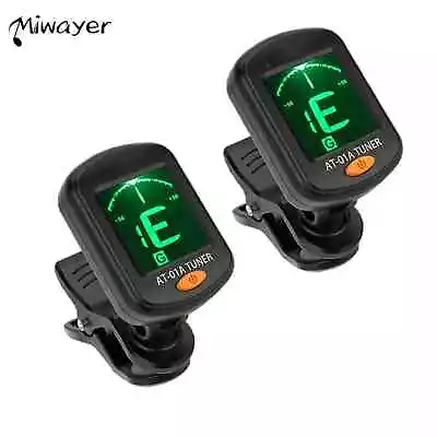 2 Pack LCD Clip On Guitar Tuner AT-01A For Acoustic Guitar Bass Ukulele Violin • $20.78