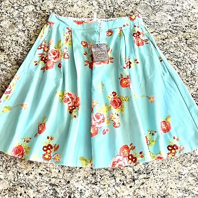 NWT Matilda Jane NATURAL BEAUTY Skirt Medium Blue Floral Hello Lovely W Pockets • $32