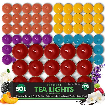 75pk Scented Tea Lights Candles | Various Perfumes 4 Hour Burn Night T Tealights • £9.99