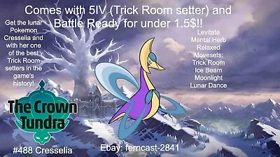 Pokemon Sword And Shield Shiny Cresselia 5IV Battle Ready Fast Delivery • $1.50