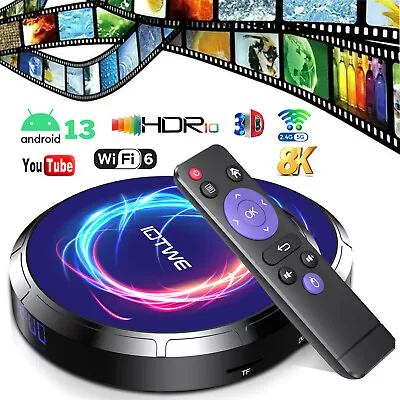 T95 W Android 13.0 Smart TV Box 8K HD 5G WiFi6 Network Media Player 64/128GB NEW • £40.99