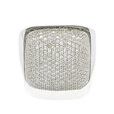 Suzy Levian Sterling Silver Brown And White Cubic Zirconia Micro Pave Dome Ring • $118.80