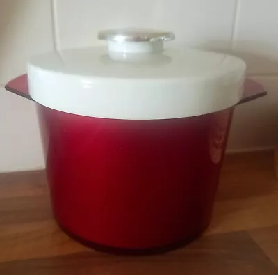 Retro 1960s Insulex Cherry Red Ice Bucket. Fabulous Condition • £11