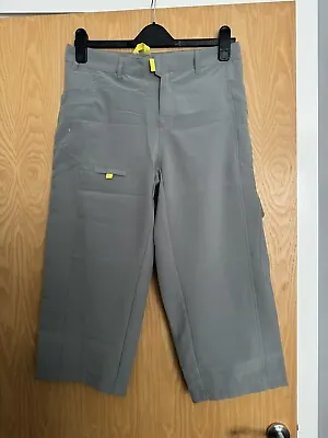 Ladies Zumba Grey Yellow Active Training Gym Cargo Capri Trousers Size Medium • £10