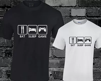 Eat Sleep Game Mens T Shirt Funny Gamer Gift Present Idea • £7.99