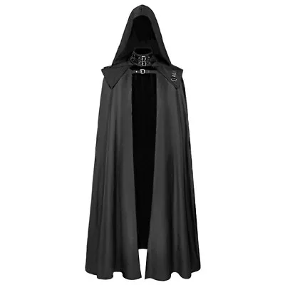 Mens Manteau Cloak Wizard Halloween Robe Cosplay Costume Medieval Gothic Hooded • $32.92