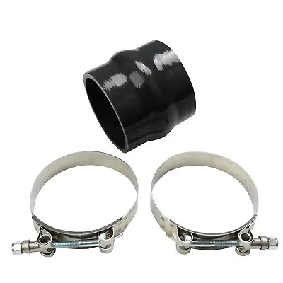 102mm 4  Inch Hump Straight Silicone Hose Intake Coupler Tube Pipe Black+T Clamp • $10.99