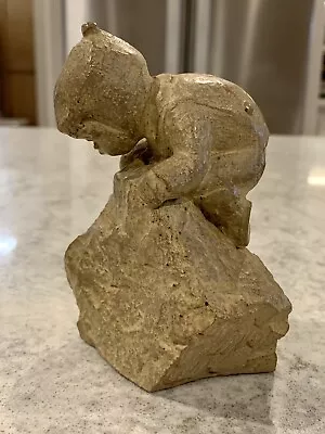 Haeger Pottery Martie Strubel Boy Climbing A Rock Statue Figurine 5” Tall • $9