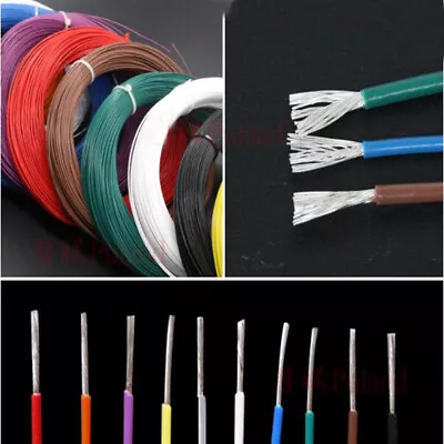 25 ~ 30AWG Insulated Copper Wire Silver Plated Single Core 0.05mm² PTFE Wire • £1.19