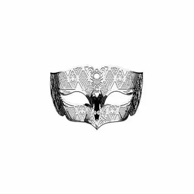 Male Masquerade Masks Laser Cut Metal Mask For Men Silver Color • $19.45